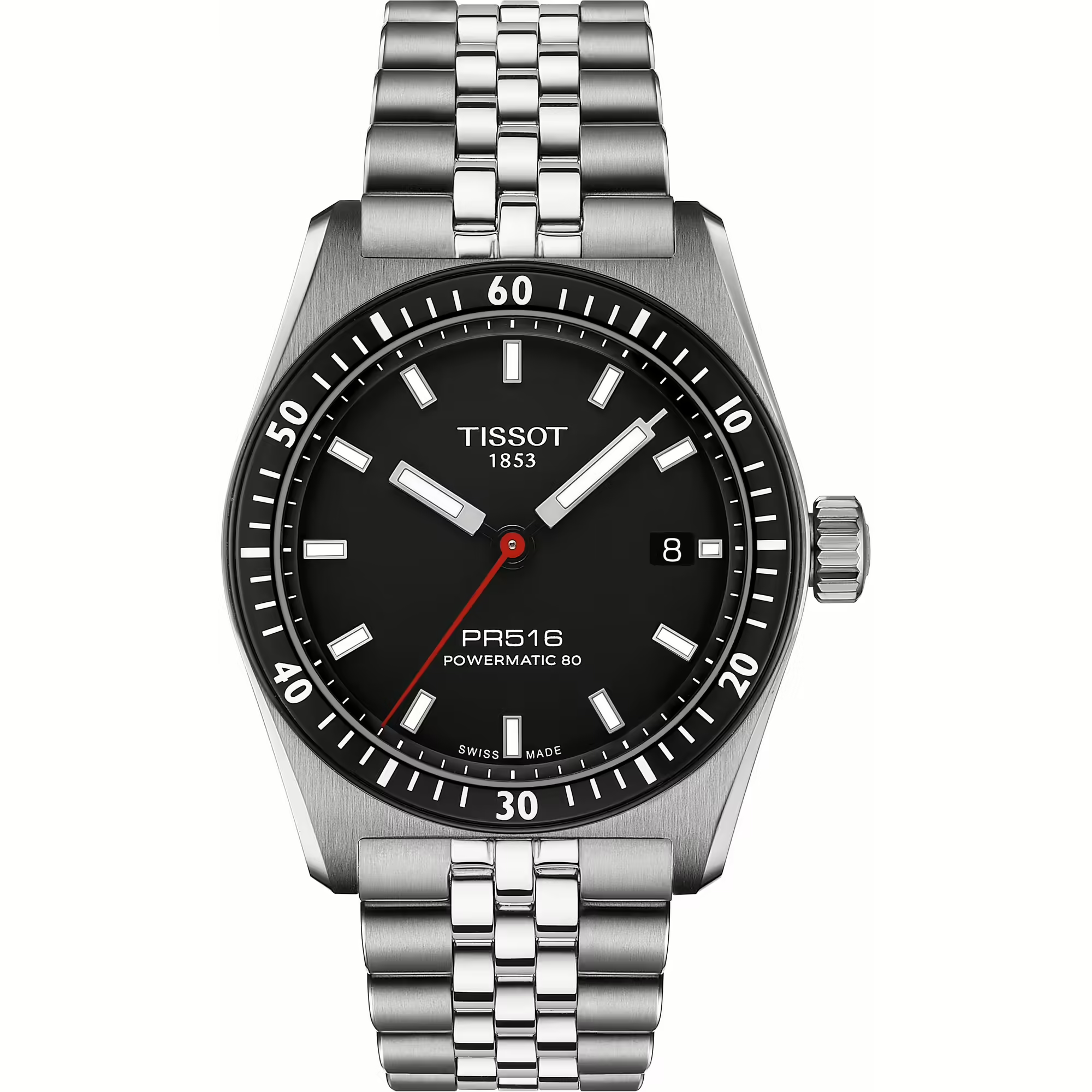 Orologio Uomo Tissot PR516 Powermatic 80 Automatic con Quadrante Nero 38 mm 