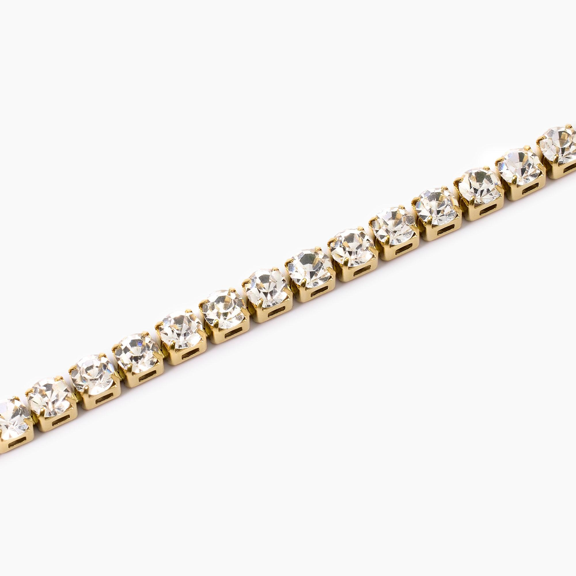 Bracciale Donna Kidult Tennis Dorato con Cristalli Bianchi 
