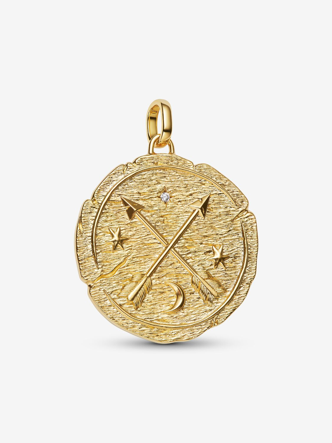 Charm Pandora Medallion Grande Frecce "Ad Meliora" Placcatura in Oro 14k