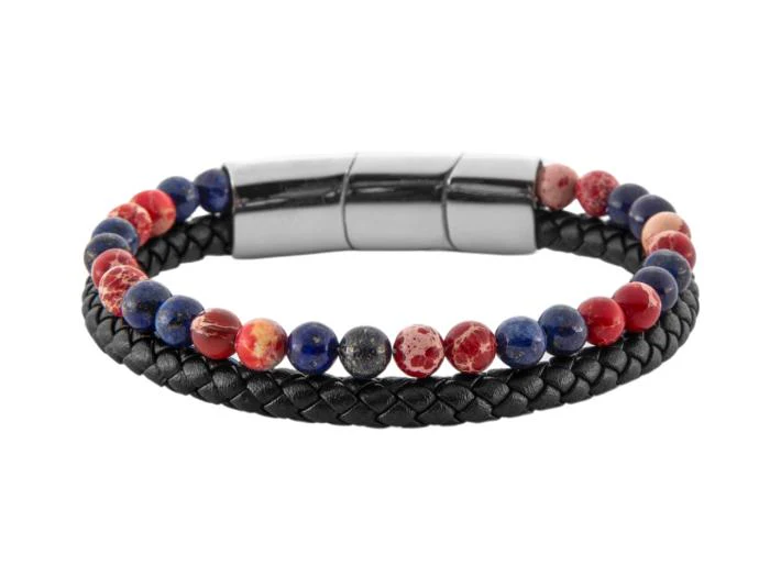 Bracciale Uomo Paciotti Ecopelle Nera ed Elementi 