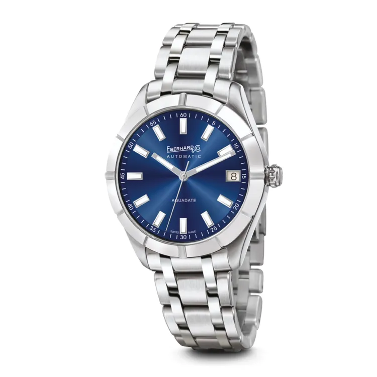 Orologio Uomo Eberhard Aquadate Grande Taille Automatico con Quadrante Blu 41 mm