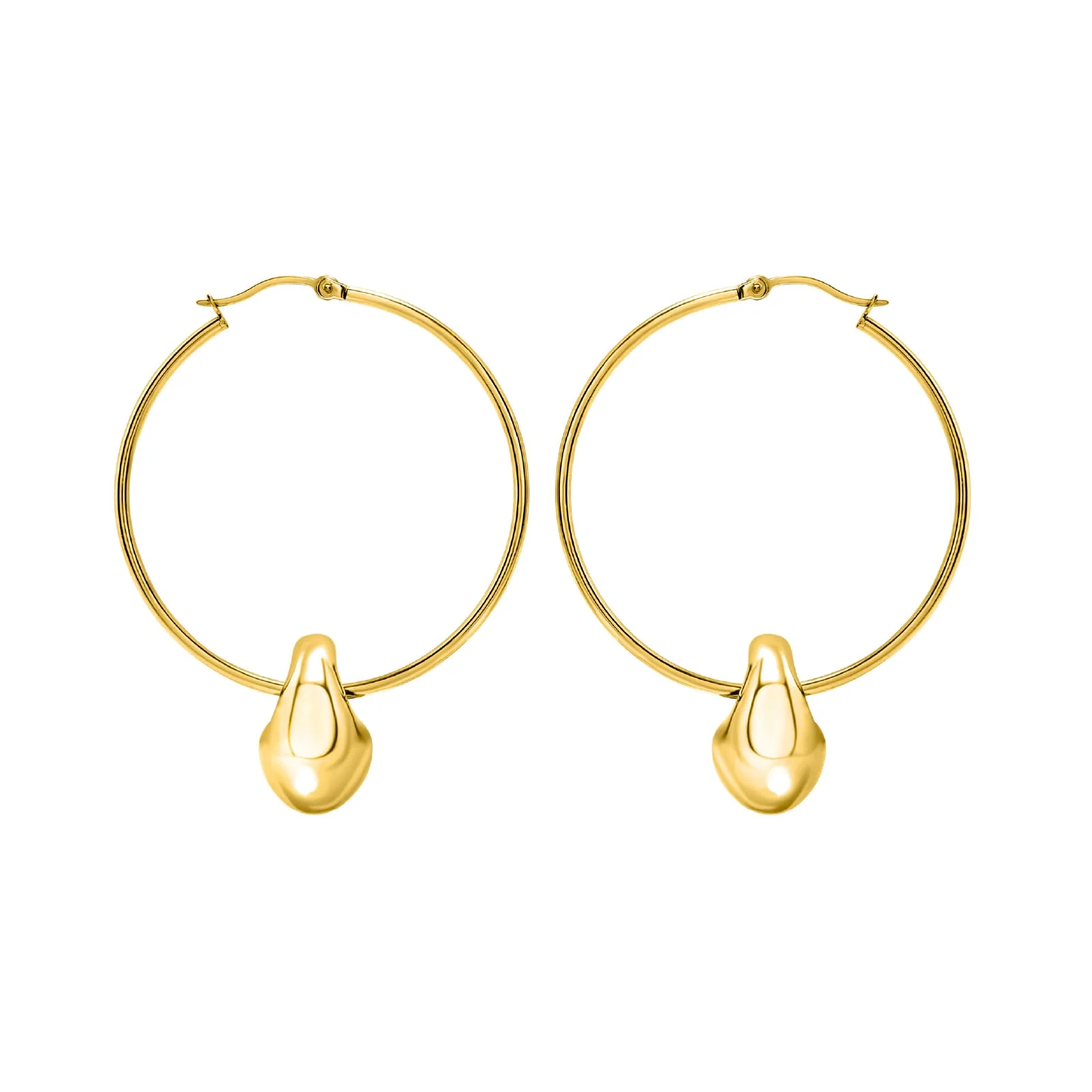 Orecchini Donna Breil B Rocks Cerchio con Boule in Acciaio Dorato 