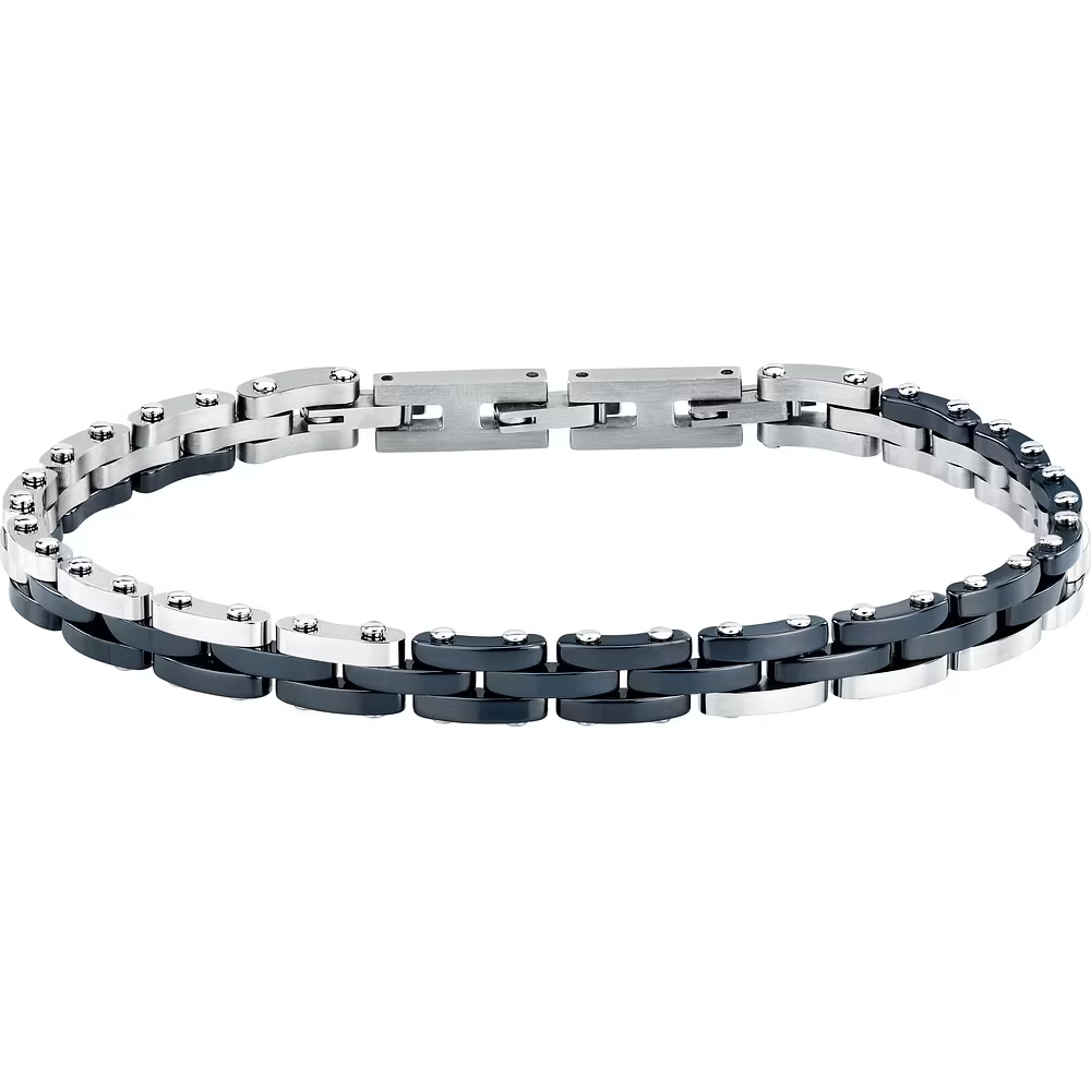 Bracciale Uomo Sector Ceramic a Catena in acciaio con Dettagli Blu