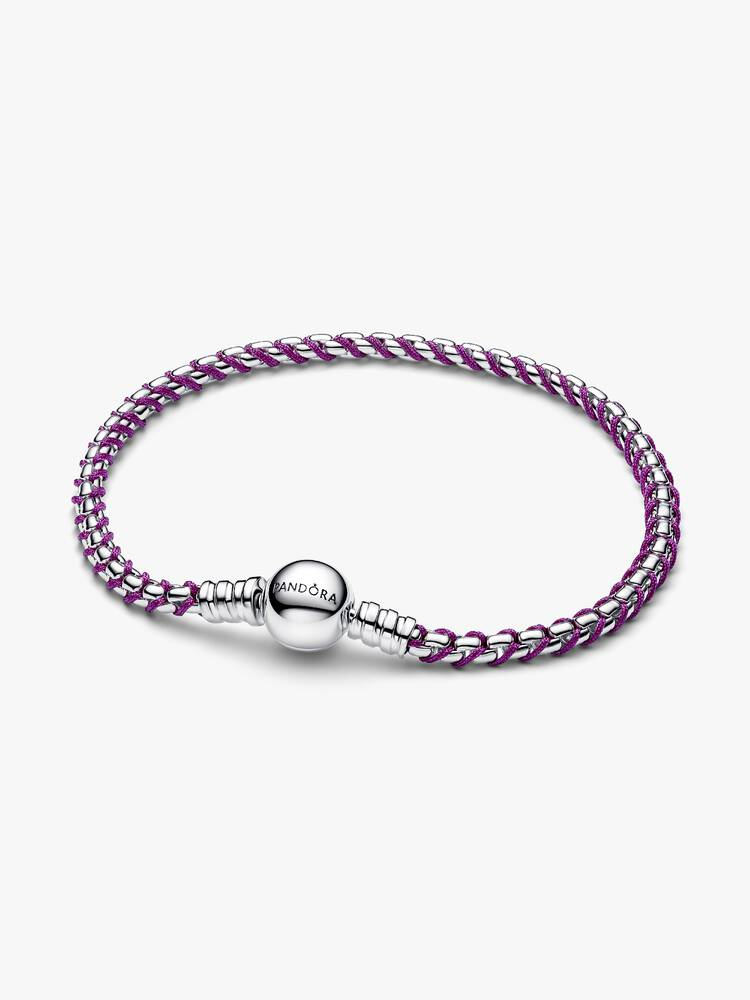 Bracciale Pandora Intreccio Tessuto Viola