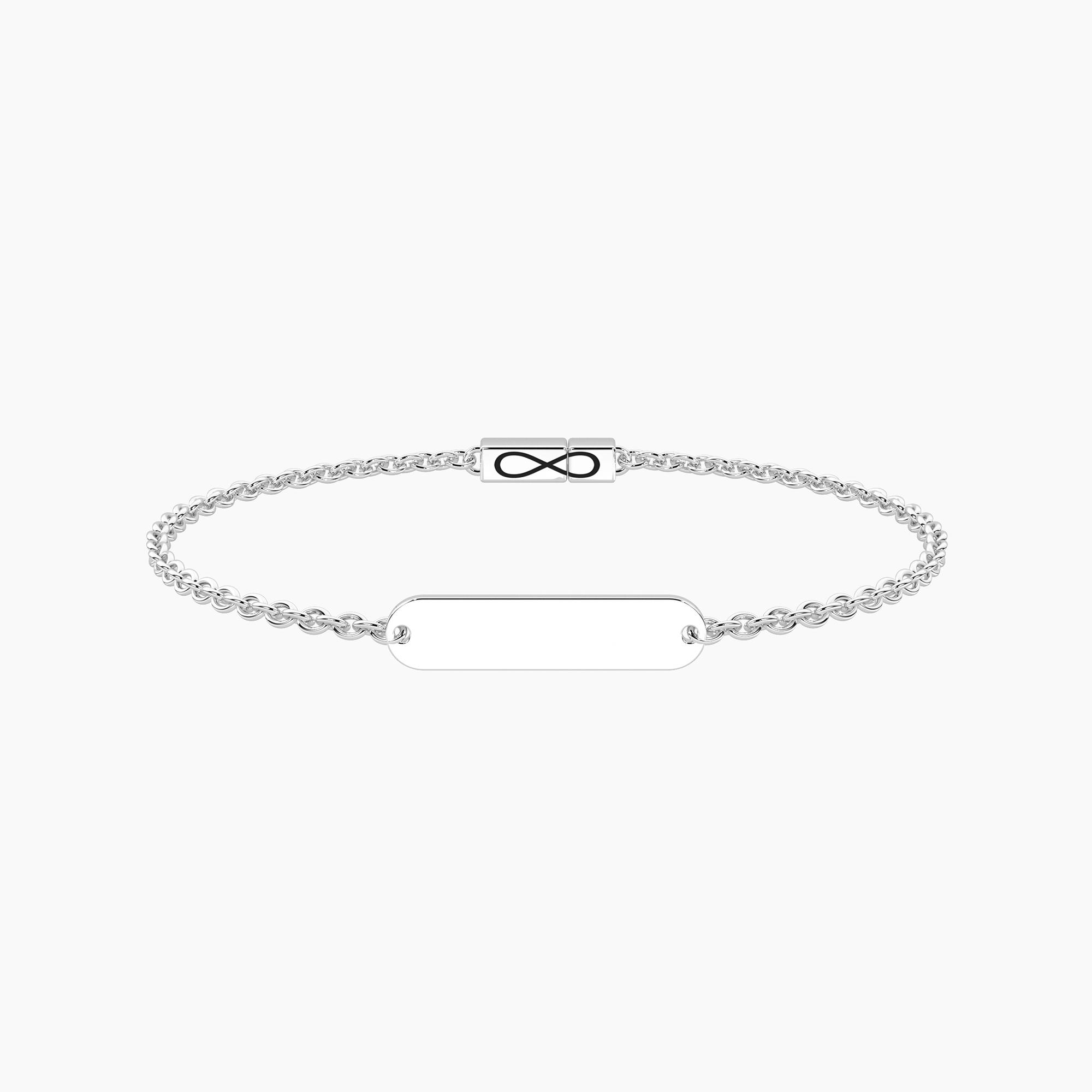 Bracciale Infinity Unisex Kidult con Targhetta