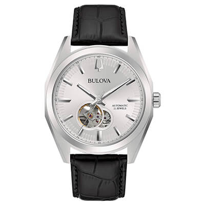 Orologio Uomo Bulova Surveyor Automatico con Quadrante Silver 42 mm