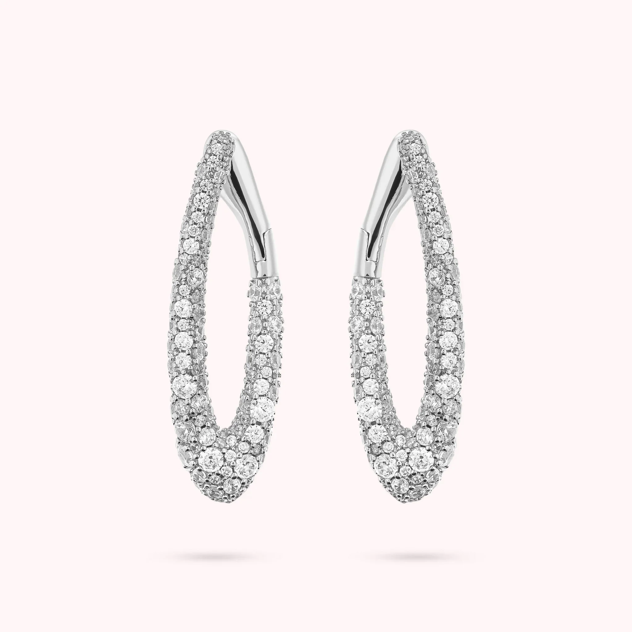 Orecchini Donna Bronzallure Ovali Glow in Pavé di Cubic Zirconia