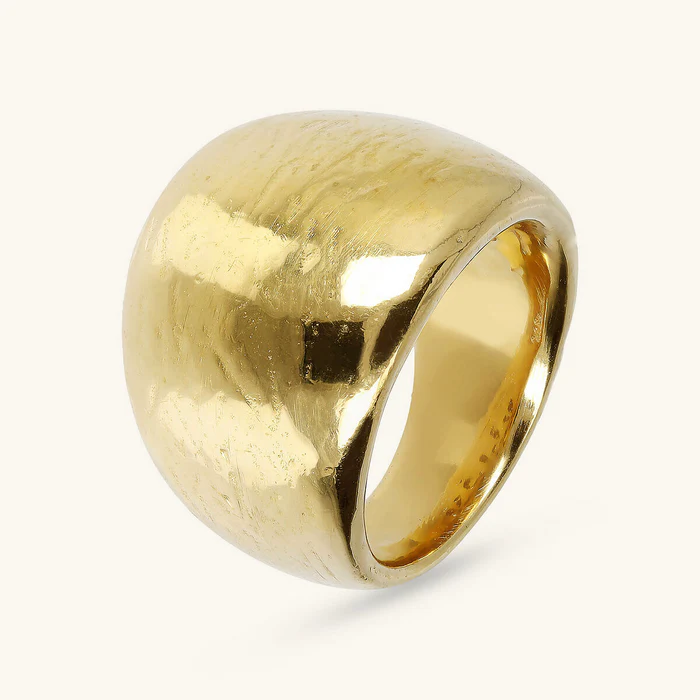 Anello a Fascia Donna Etrusca Graduato Martellato 