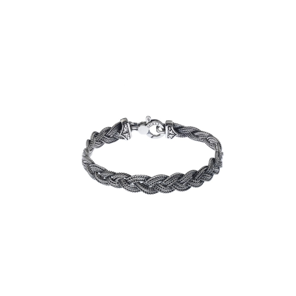 Bracciale Uomo Suali Maglia Intrecciata con Elementi in Fusione