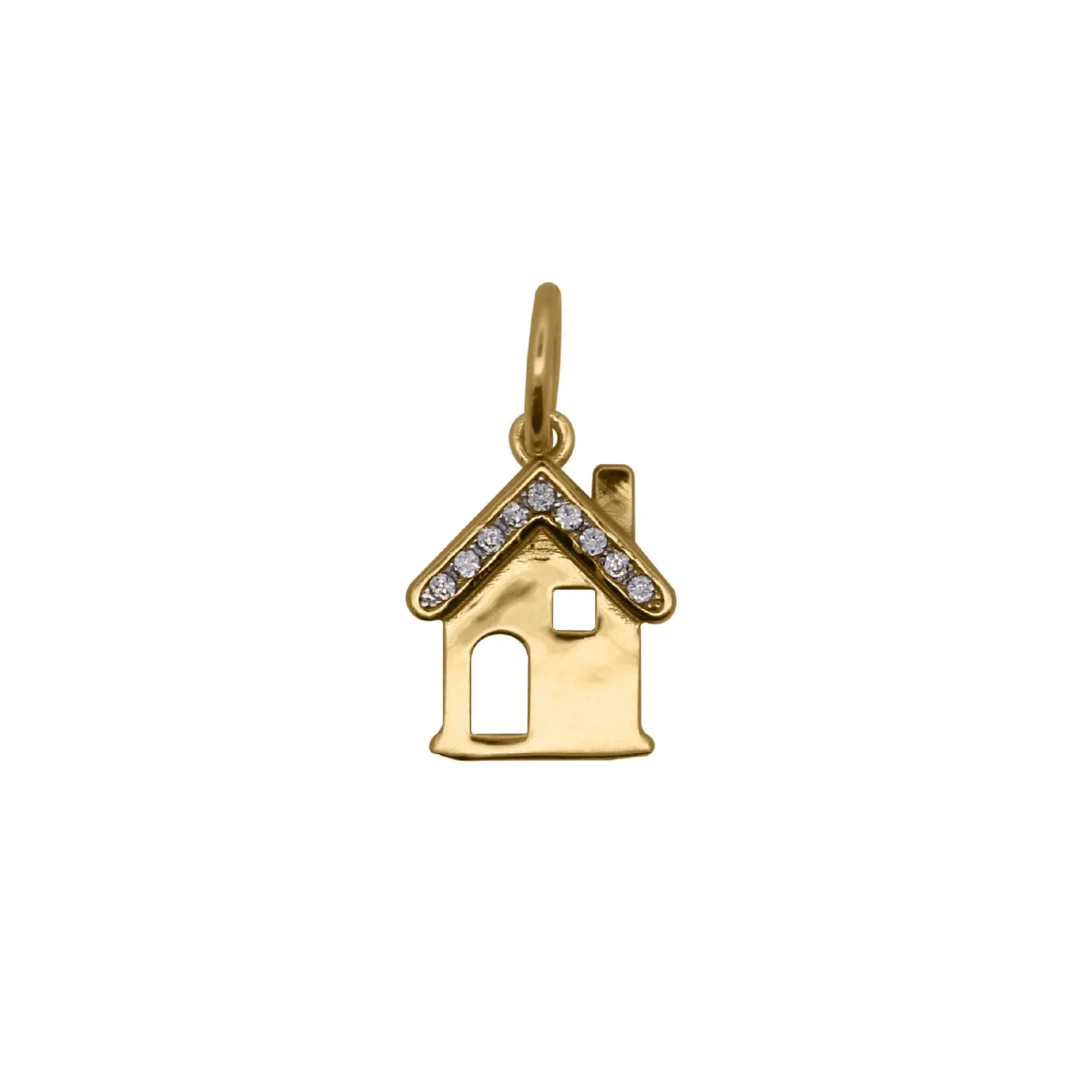 Charm Donna Rue Des Mille Casa in Argento Dorato con Zirconi