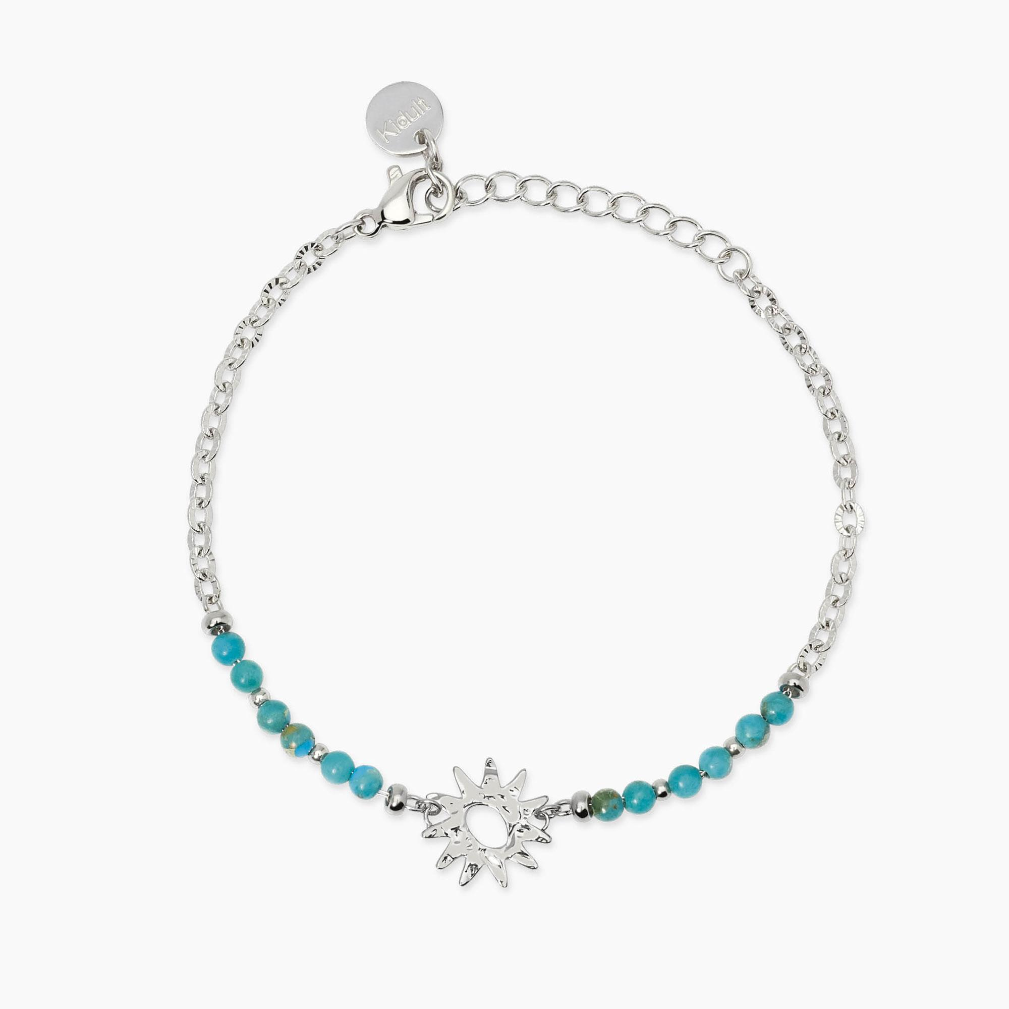 Bracciale Donna Kidult con Diaspro Azzurro e Sole