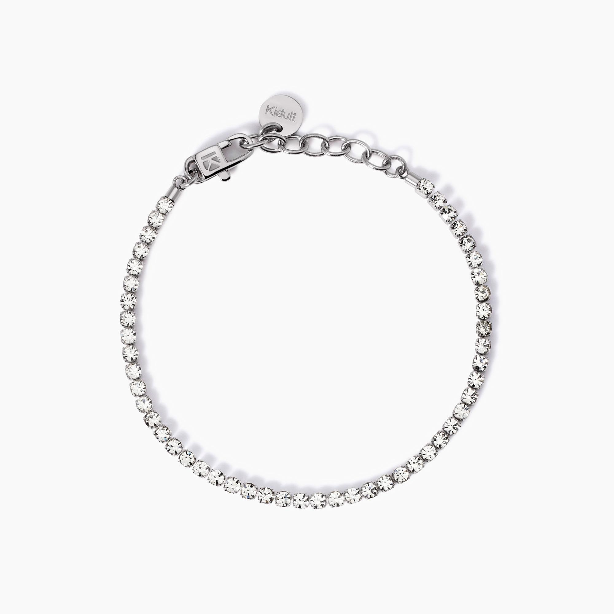 Bracciale Tennis Donna Kidult con Cristalli Bianchi 