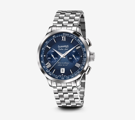26598_136989_3067727060.bmp Orologio Uomo Eberhard Extra-Fort Cronografo Automatico con Quadrante Blu 40 mm