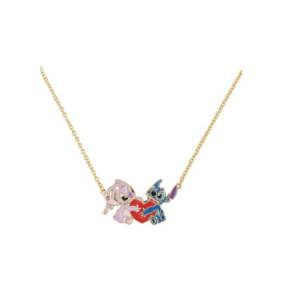 Collana Disney con Stitch, Angel e Cuore 