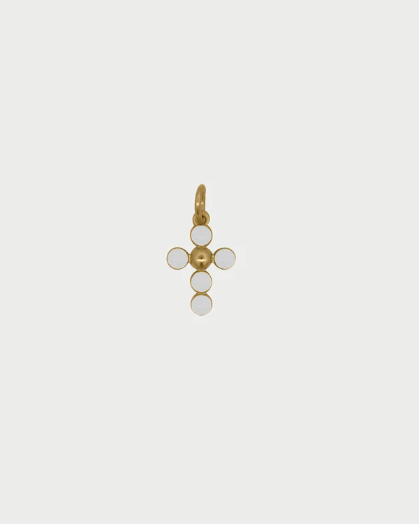 Charm Rue Des Mille croce Pallini Smalto Bianco 