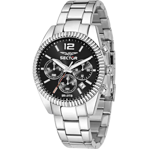 Orologio Uomo Sector 240 Cronografo al Quarzo con Quadrante Nero 43 mm