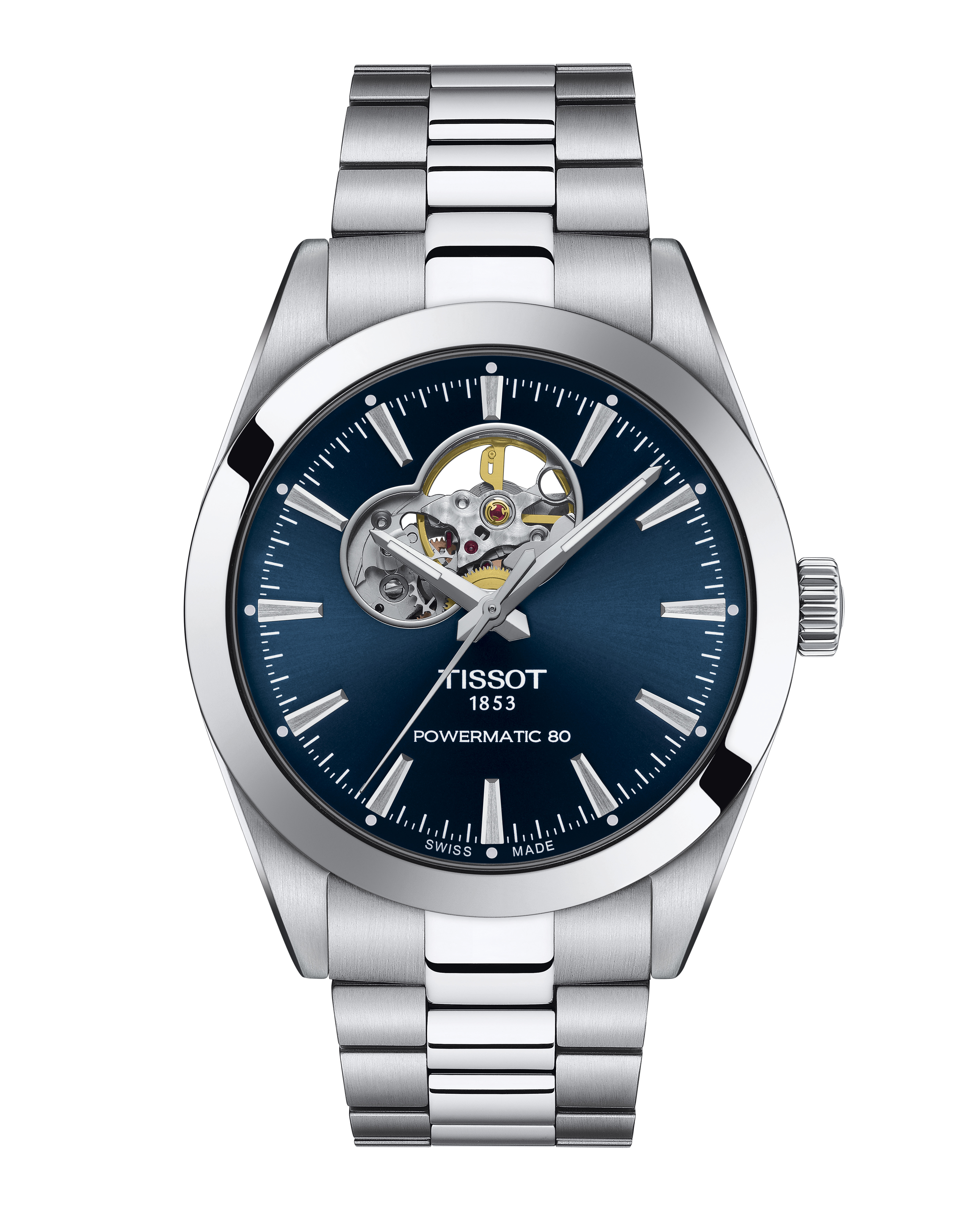 Orologio Uomo Tissot Gentleman Powermatic 80 Automatico con Quadrante Blu 40 mm