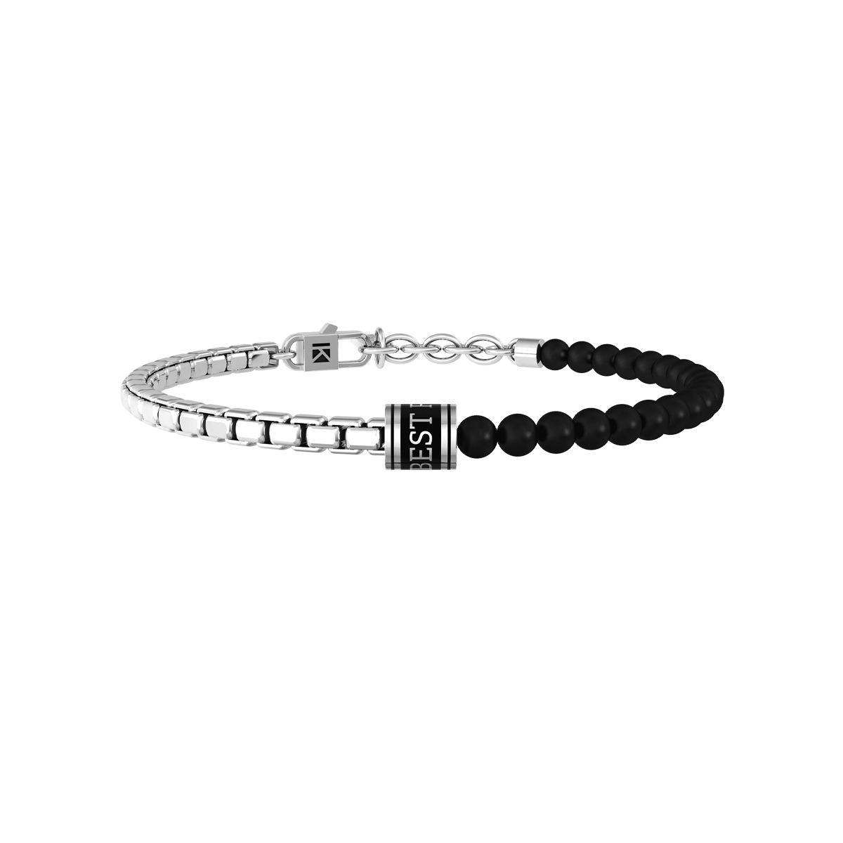 Bracciale Uomo Kidult Friendship Best Friends con Catena e Agata Nera 