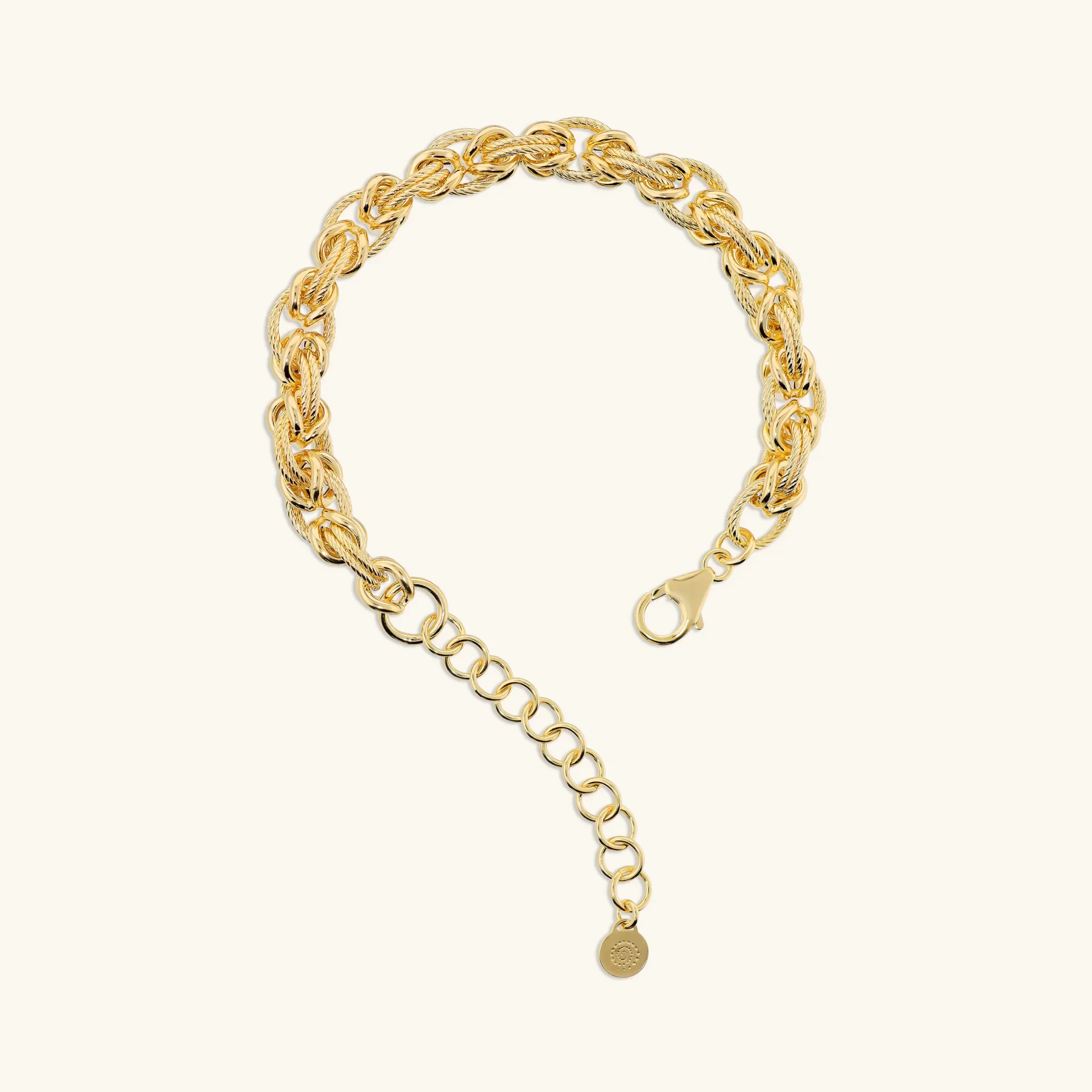 Bracciale Donna Etrusca Maglie Ovali a Intreccio Lavorate 