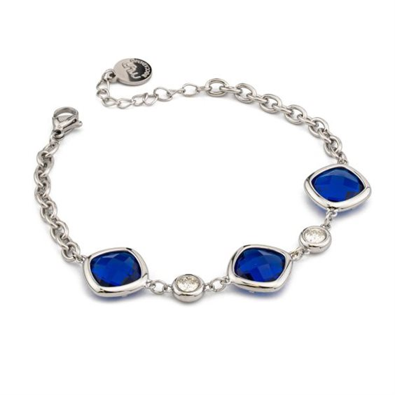 Bracciale Donna Boccadamo Mya in Acciaio con Pietre Blu 