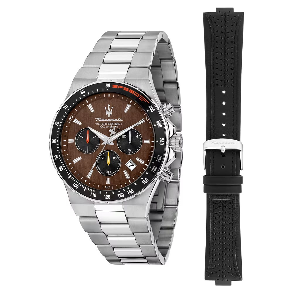 Orologio Uomo Maserati Sfida Cronografo al Quarzo con Quadrante Marrone 41 mm