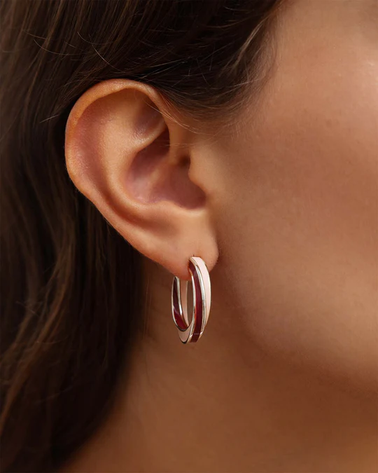 Orecchino Donna Amabile Hoop Berry a Cerchio Rosa e Bordeaux 