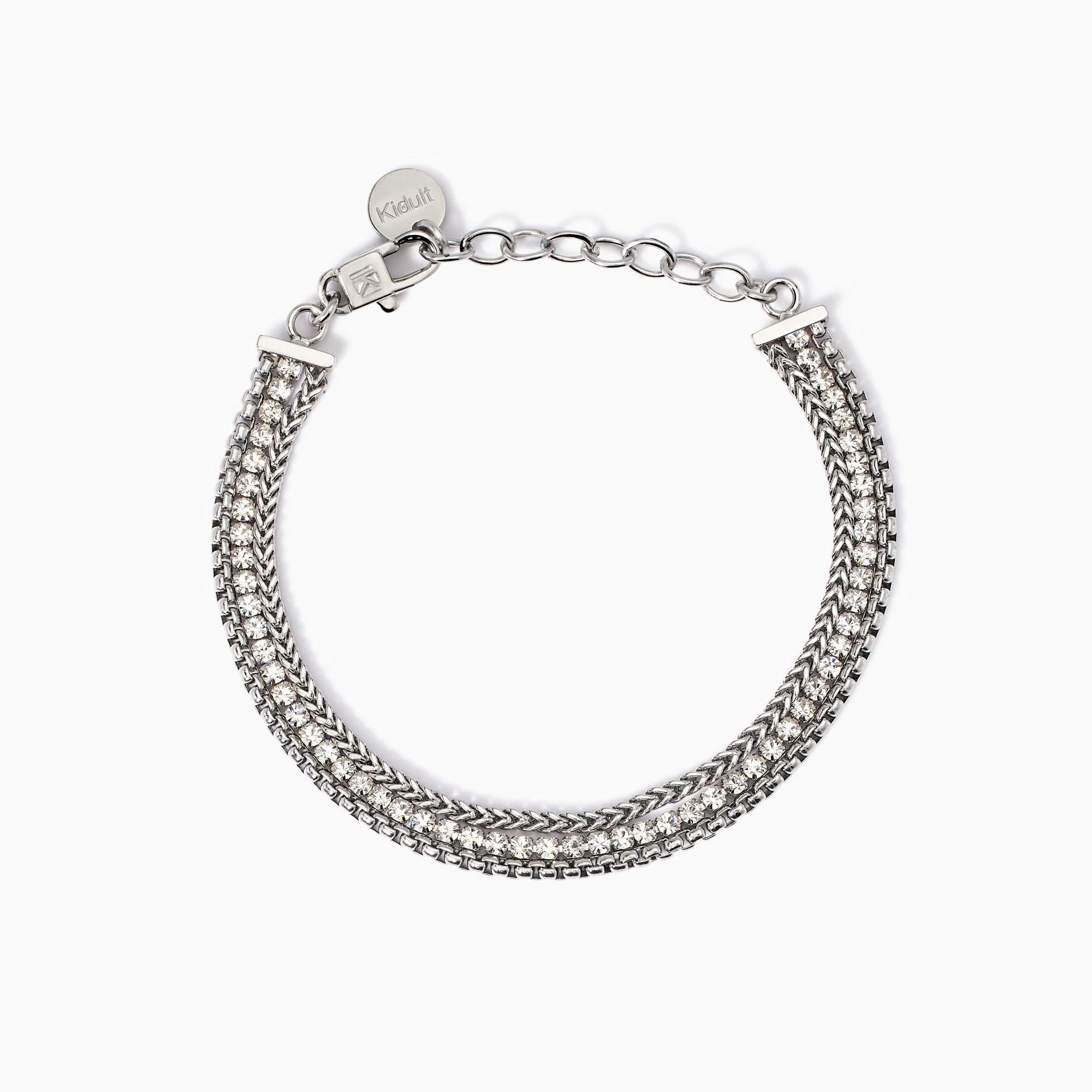 Bracciale Donna Kidult con Due Catene e Tennis