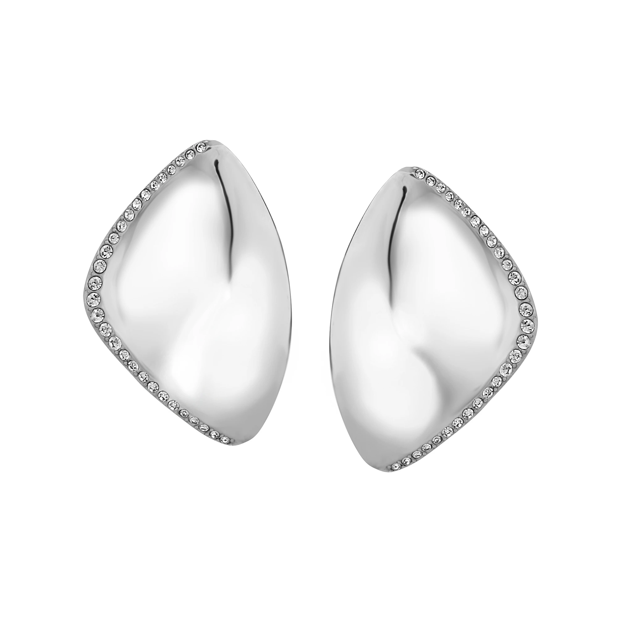 Orecchini Donna Breil Ritorcare in Acciaio con Pavè di Zirconi Bianchi 