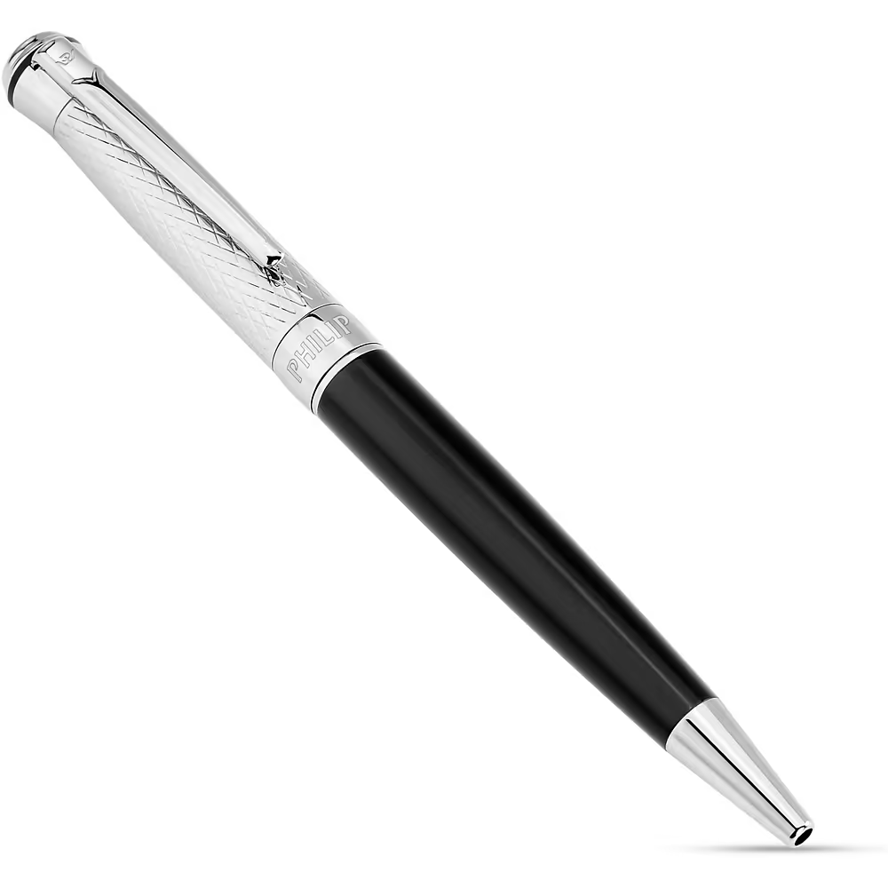 Penna Philip Watch a Sfera Nera Placcatura Rodio
