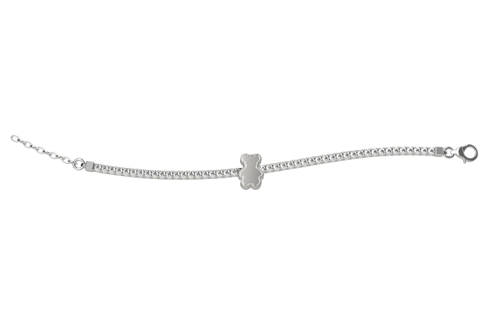 Bracciale Bimbo Nanan Tennis con Orsetto e Zirconi Bianchi 