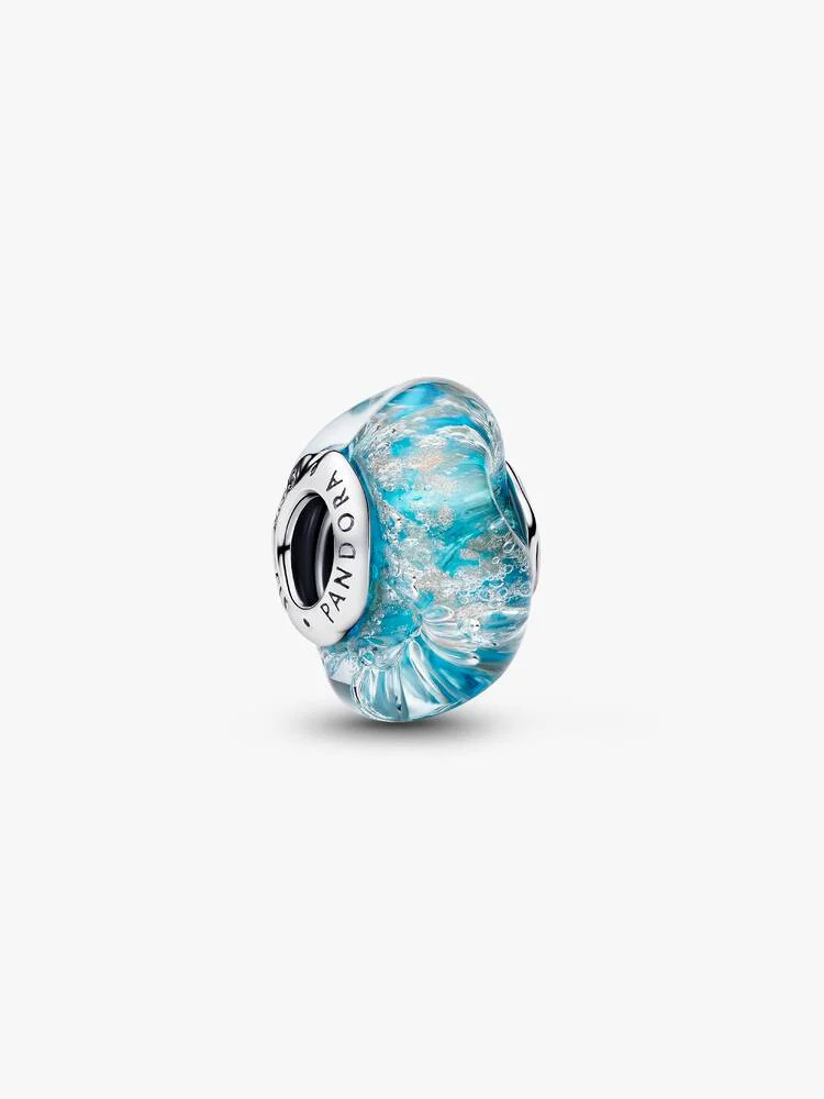 Charm Pandora Vetro di Murano Acqua Cristallina