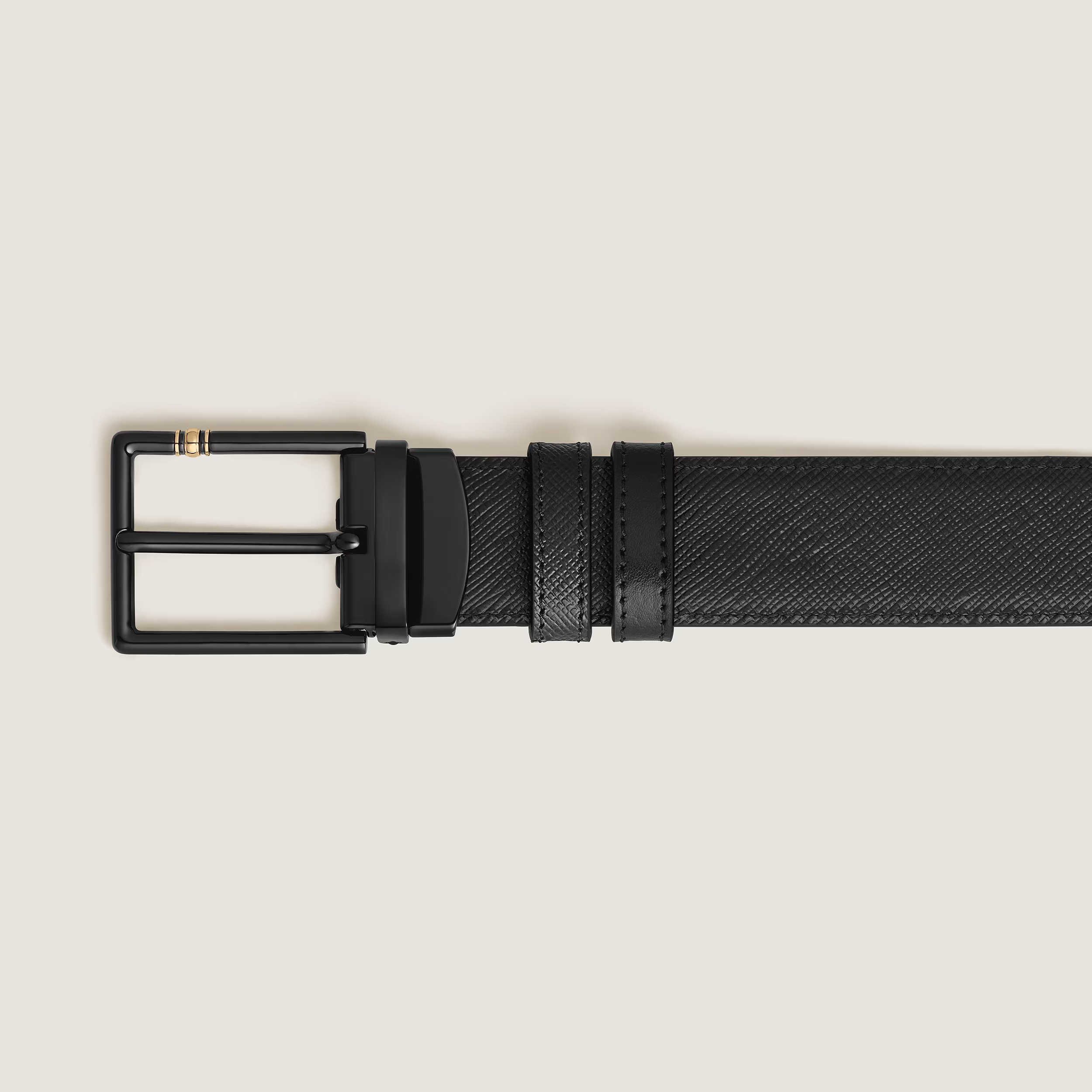 Cintura Reversibile Montblanc 30 mm in Pelle Nera con Fibbia Rettangolare Meisterstück