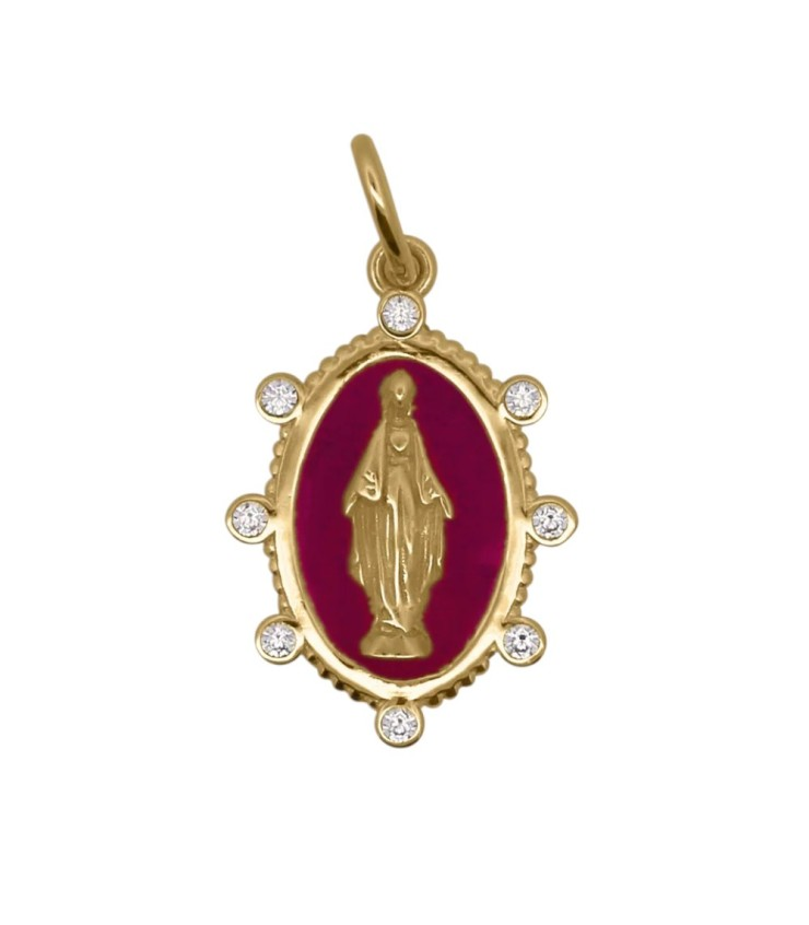 Charm Donna Rue Des Mille Madonnina Vinaccia in Argento Dorato