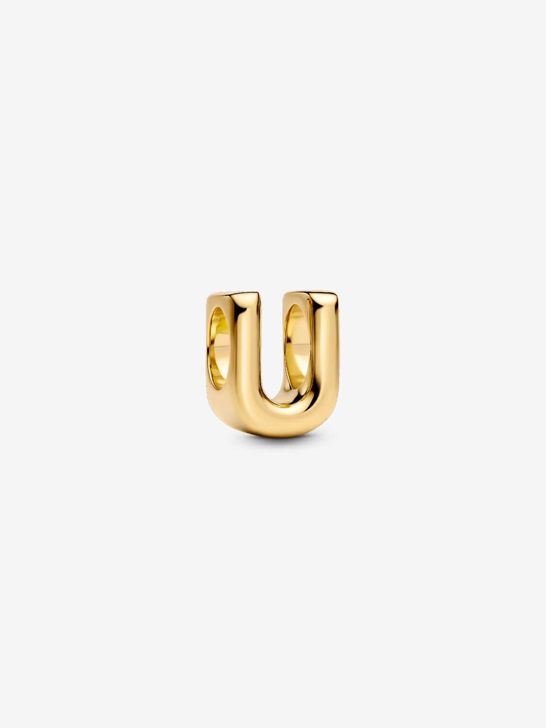 Charm Pandora Mini Lettera U Placcatura in Oro 14k