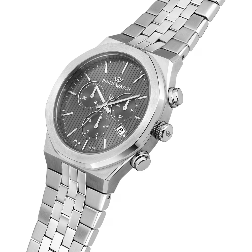 Orologio Uomo Philip Watch Windsurf al Quarzo Cronografo con Quadrante Grigio 40 mm