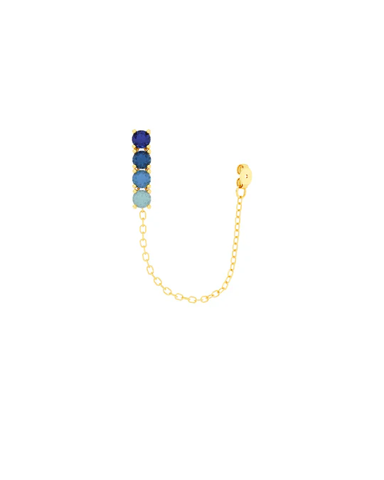 Orecchino Donna Amabile Bond Light Dorato Pendente con Pietre Blu 