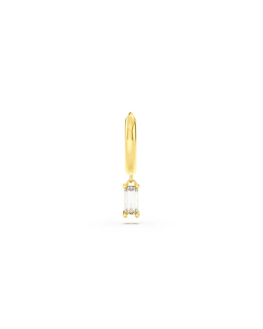 Orecchino Donna Amabile Hoop Baguette a Cerchio con Ciondolo Baguette 