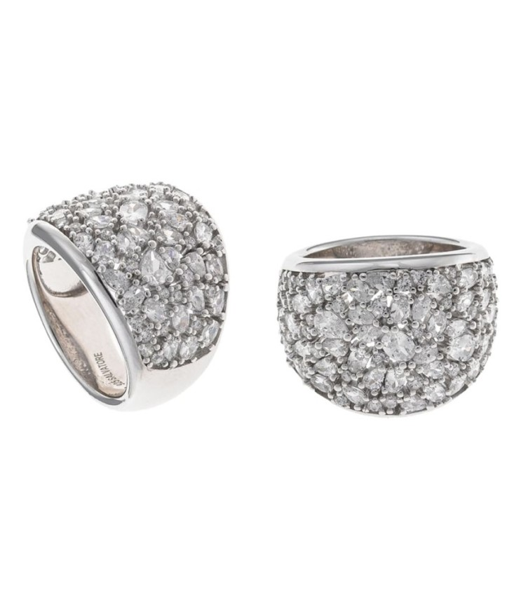 Anello Donna Salvatore Plata Fascia in Argento con Zirconi Bianchi 