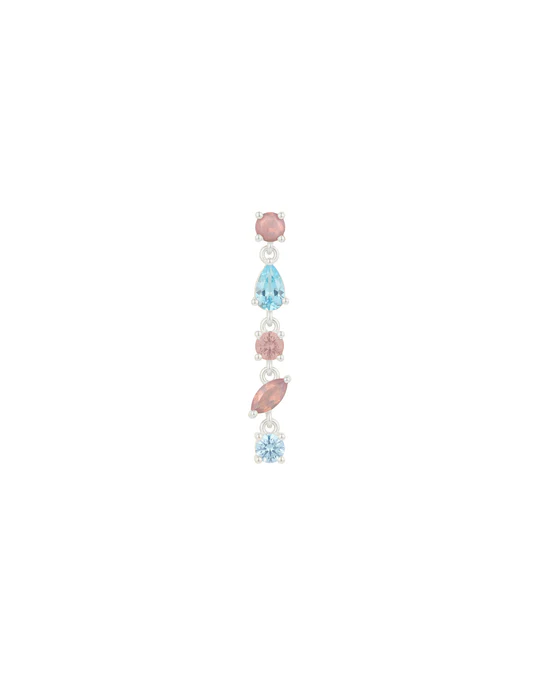 Orecchino Destro Donna Amabile Pink Lagoon con Zirconi Rosa e Azzurri 