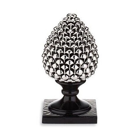 Pigna Sovrani in Resina Color Silver Base Nera h 13 cm