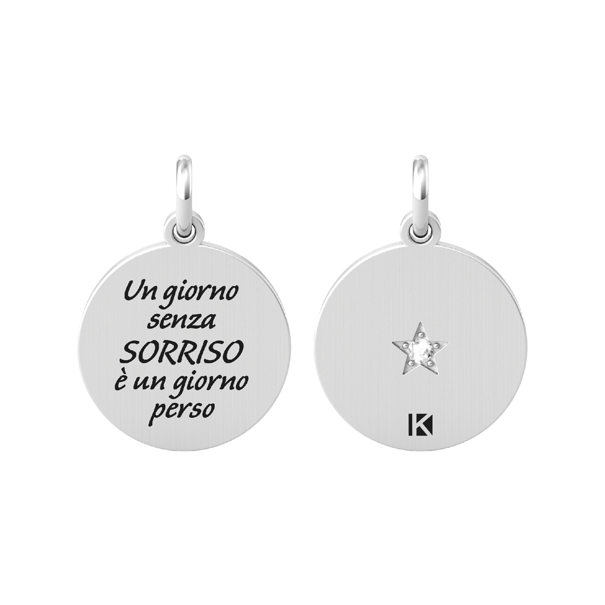 Ciondolo Donna Kidult Philosophy Un Giorno Senza Sorriso è un Giorno Perso e Cristallo 