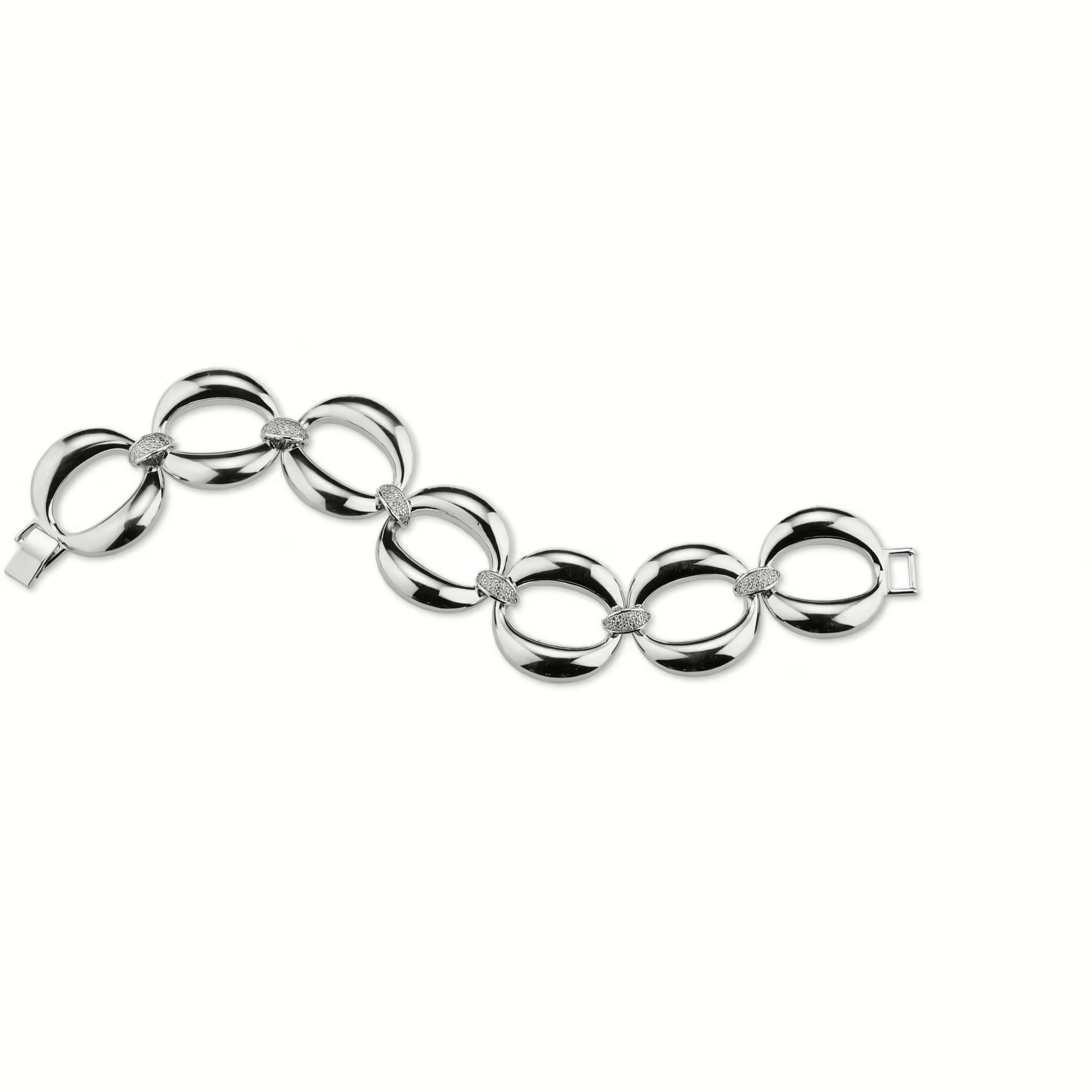 Bracciale Donna Sovrani Fashion Mood in Ottone con Finitura in Rodio e Zirconi Bianchi 