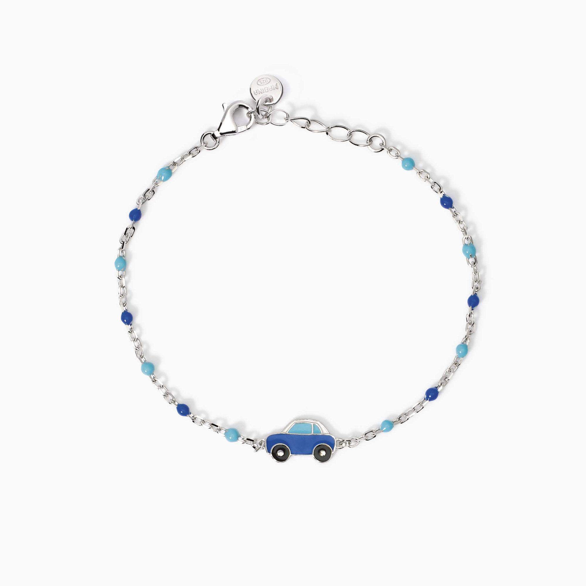 Bracciale Bambino Mabina Brum Brum in Argento con Macchinina Azzurra
