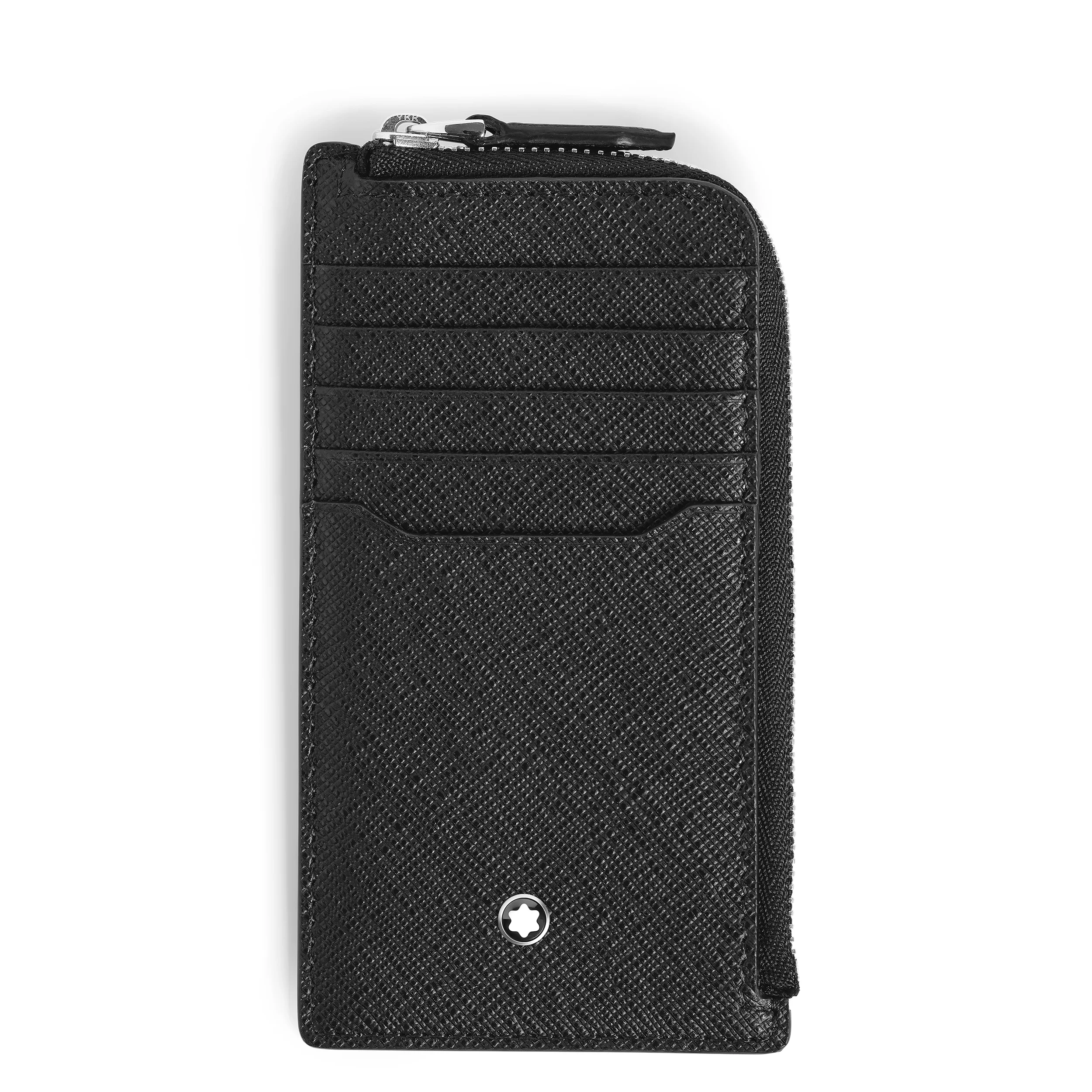 Portacarte Montblanc 7 Tasche con Cerniera in Pelle Sartorial Nera