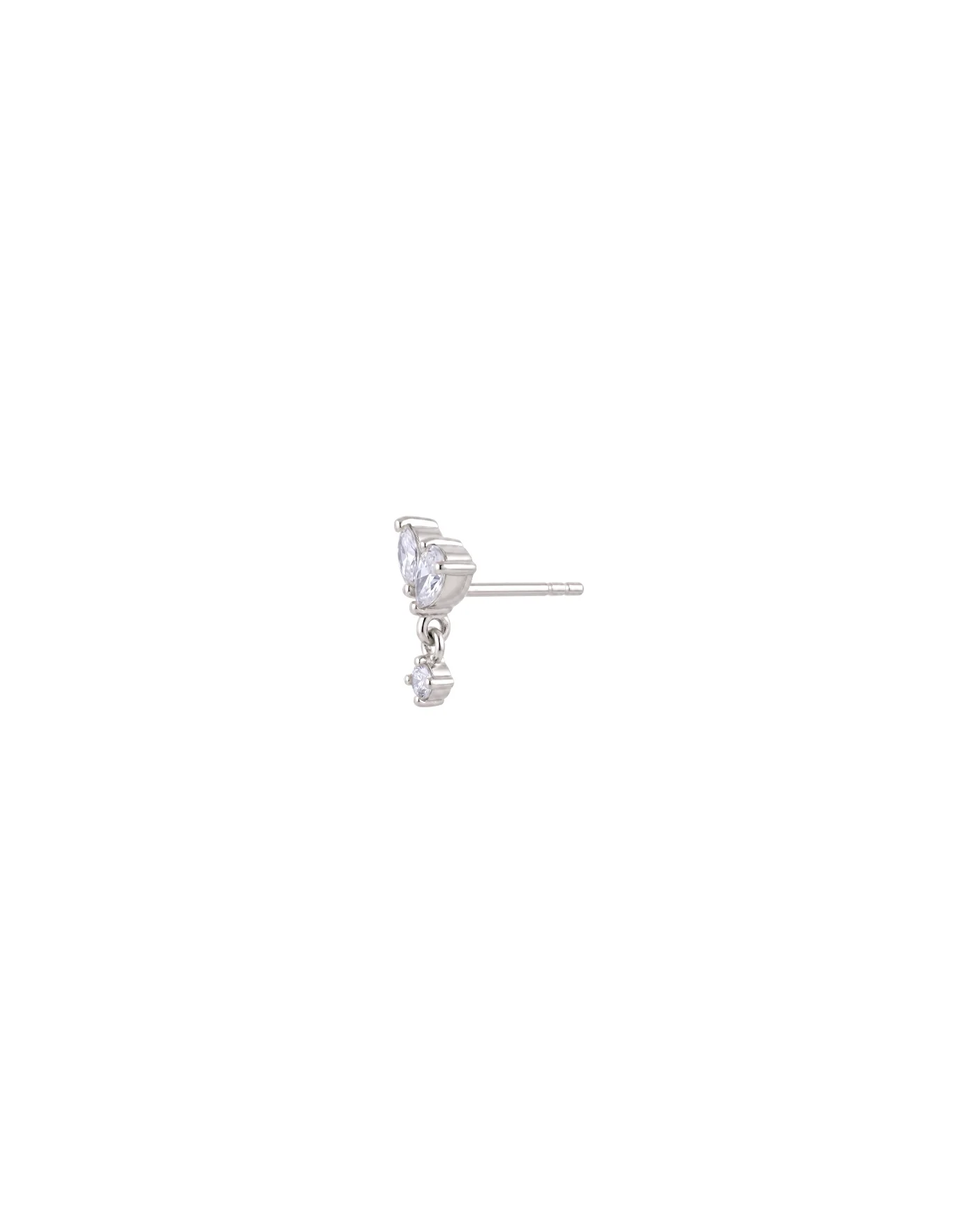 Orecchino Amabile Mini Lux A Lobo Punto Luce con Micropendente in Argento 925