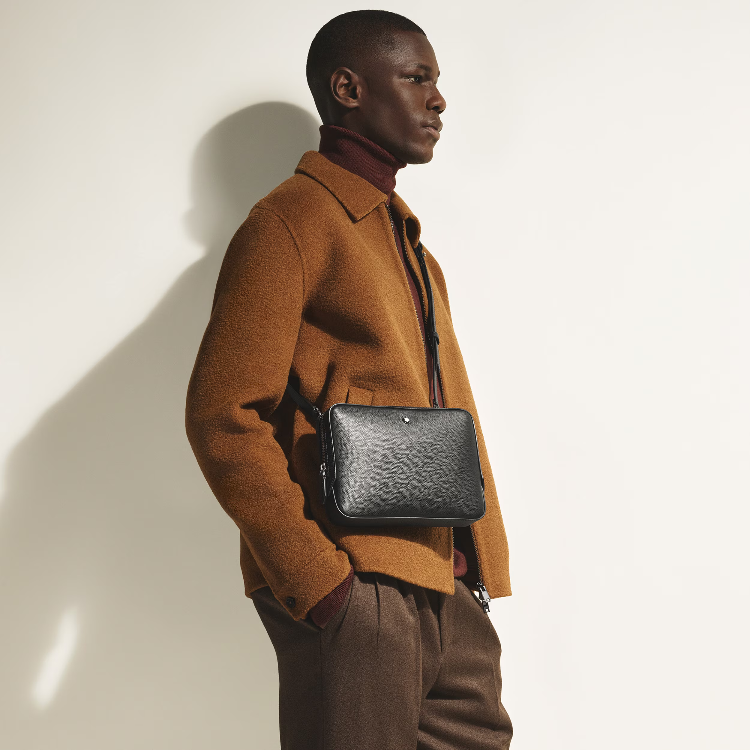 Borsa a Tracolla Piccola Montblanc in Pelle Sartorial Nera