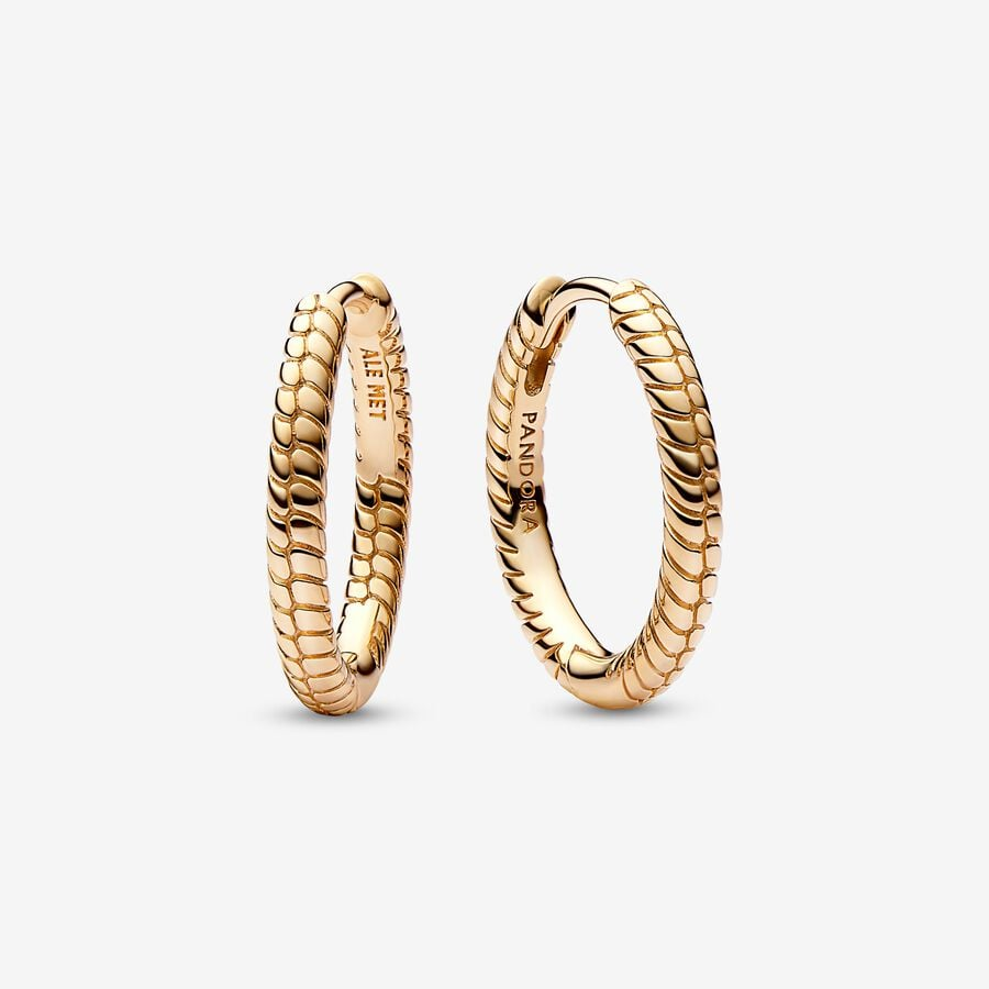 Orecchini Pandora Cerchi Componibili Piccoli Placcatura Oro 14k