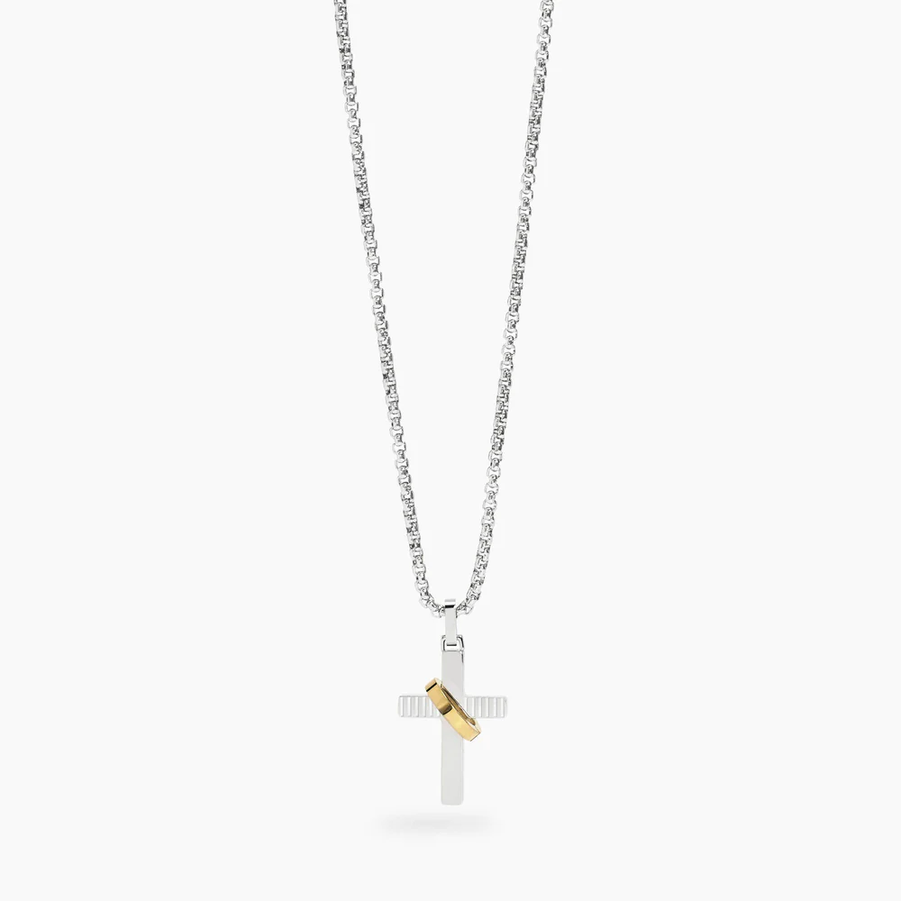 Collana Uomo Kidult in Accaio con Croce