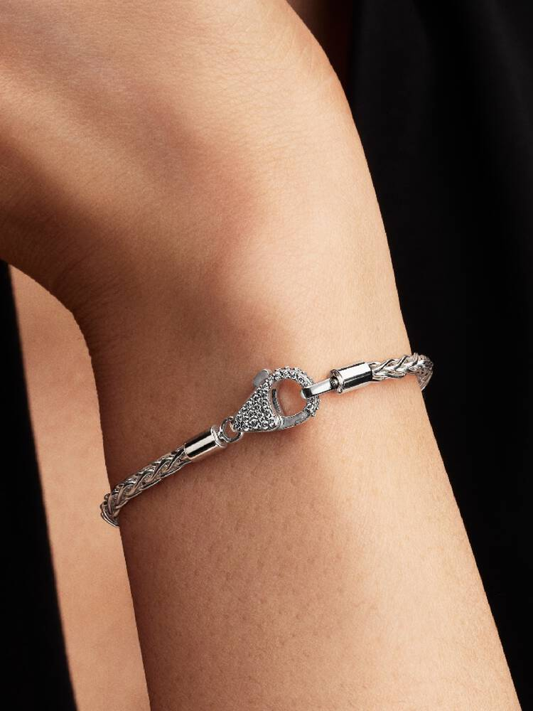 Bracciale Pandora Maglia Coda di Volpe con Chiusura Pavè Misura 23 cm