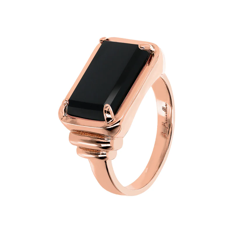 Anello Donna Bronzallure con Pietra Naturale Rettangolare